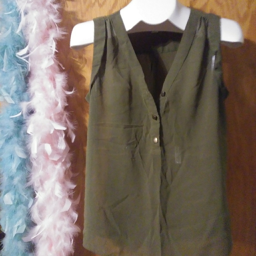 Olive Green A sleeve Blouse